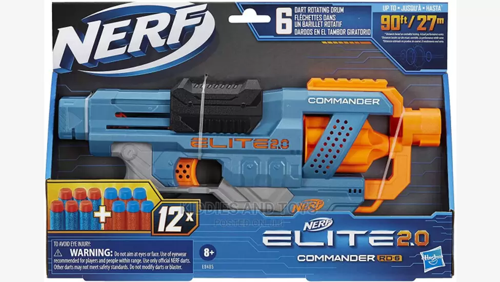 ₦19,500 NERF Elite 2.0 Commander RD-6 Blaster 12 Official Darts